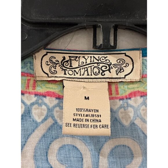 Anthropologie Flying Tomato Bohemian long cardigan Multicolor Kimono Size M - Picture 5 of 6